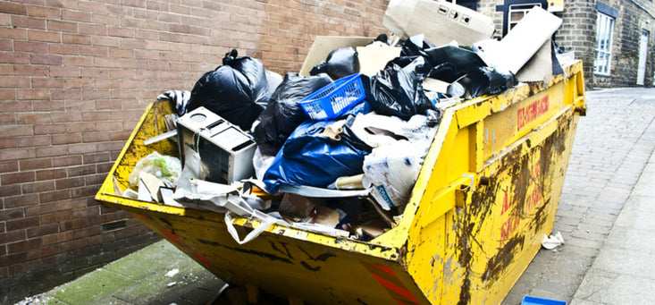 Fake memory foam mattress in a skip