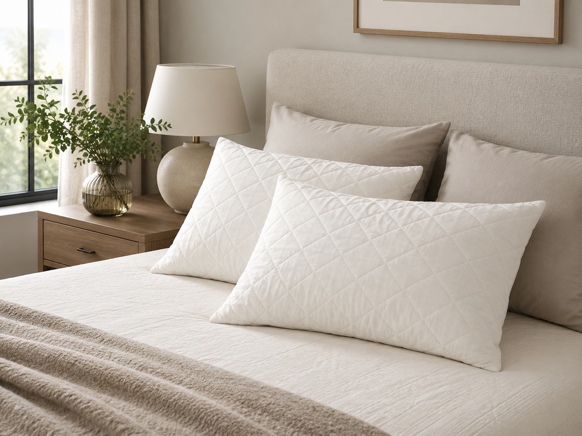 Classicpedic Pillows on a Bed